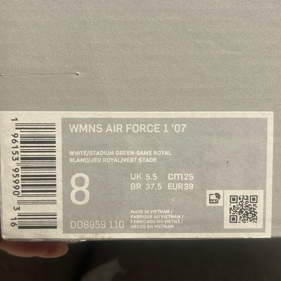 Nike Air Force 1 '07 Mid White Leather Snake Swoosh (Women's) sz 8 DD8959-110 - Picture 6 of 6